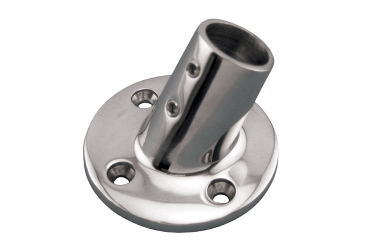 Stainless Steel Round Rail Base - 60 Degree Angle, Railing and Bimini, S3650-0600, S3650-0601
